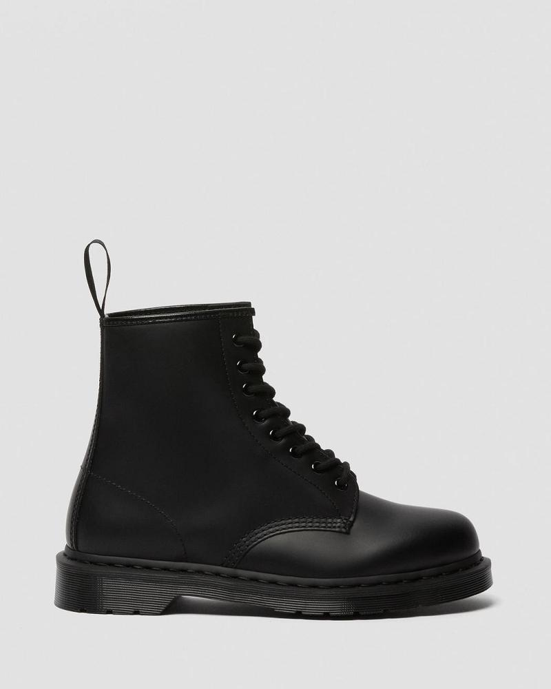 Black Women's Dr Martens 1460 Mono Smooth Leather Lace Up Boots | CA 172VRW